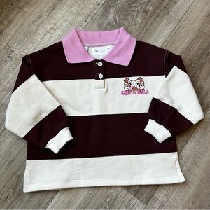 Zara Kids Polo Sweatshirt - Maroon and Cream